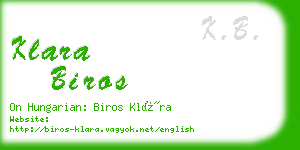 klara biros business card